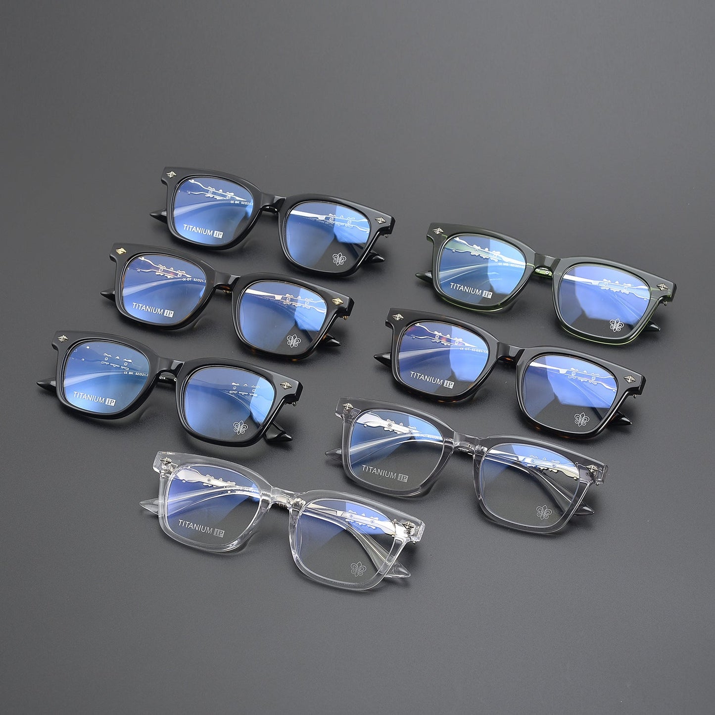 CHH Chrome Hearts Glasses Plain Silver Versatile Flat Mirrors Myopia Glasses Frame