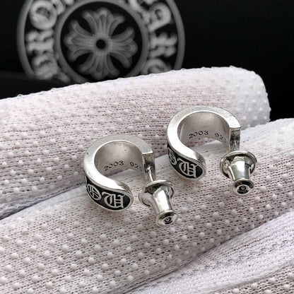 Chrome Hearts ear plug half hoop earrings