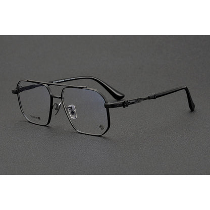 CHH Chrome Hearts Glasses Pure Titanium Double Beam Polygonal Myopia Glasses Frame & Sunglasses