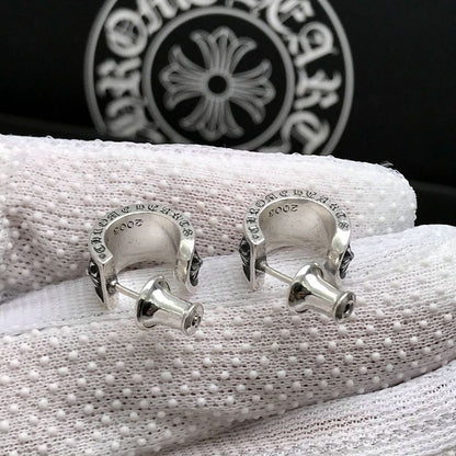 Chrome Hearts ear plug half hoop cross flower earrings