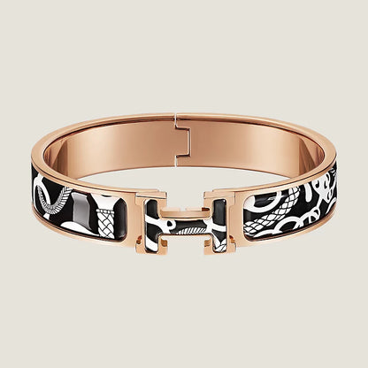 18K Clic Hermes Panoplie Equestre Black Bracelet