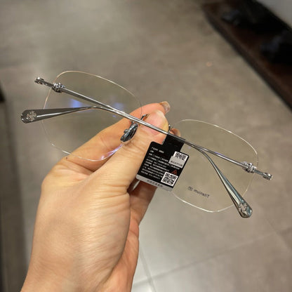 CHH Chrome Hearts Glasses Vintage Pure Titanium Frameless Perforated Ultra Light Frame