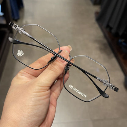 CHH Chrome Hearts Glasses Pure Titanium Polygon Retro Myopia Eyewear Frames