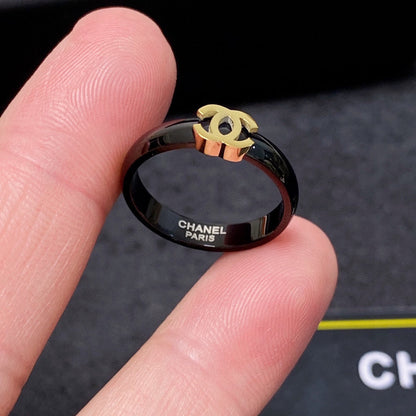 18K  Chanel Black Ring