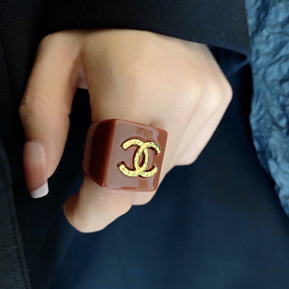 18K  Chanel Vintage Red Ring