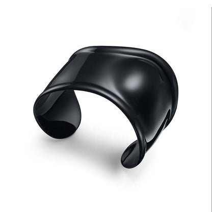 18K Tiffany Elsa Peretti Small Bone Cuff Black Bracelet
