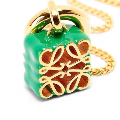 18K LOEWE Anagram Pendant Necklace