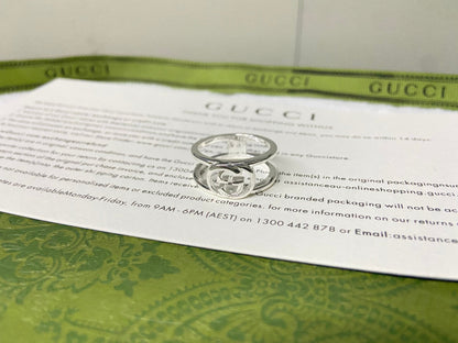Double Gucci Interlocking Gucci Wide Open Ring