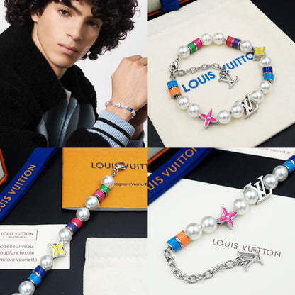 18K Louis Vuitton MNG Pearls Party Bracelet