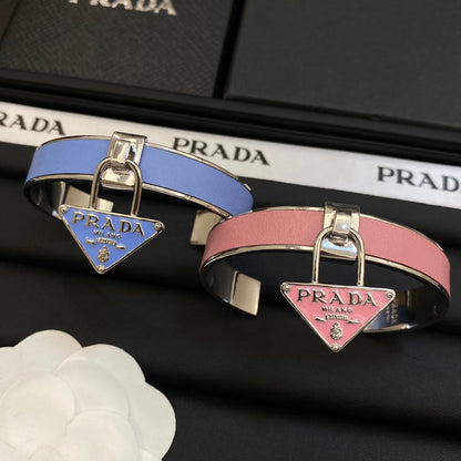 18K Prada Triangle Charm Cuff Bracelet