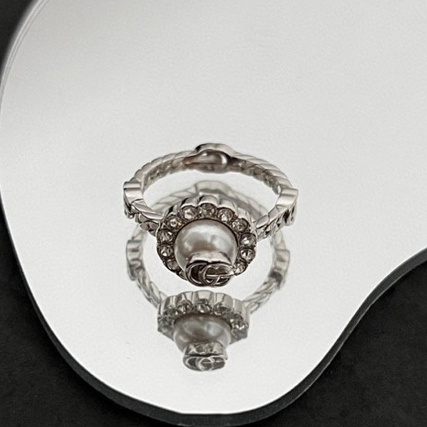 18K Double Gucci Pearl Ring