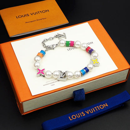18K Louis Vuitton MNG Pearls Party Bracelet