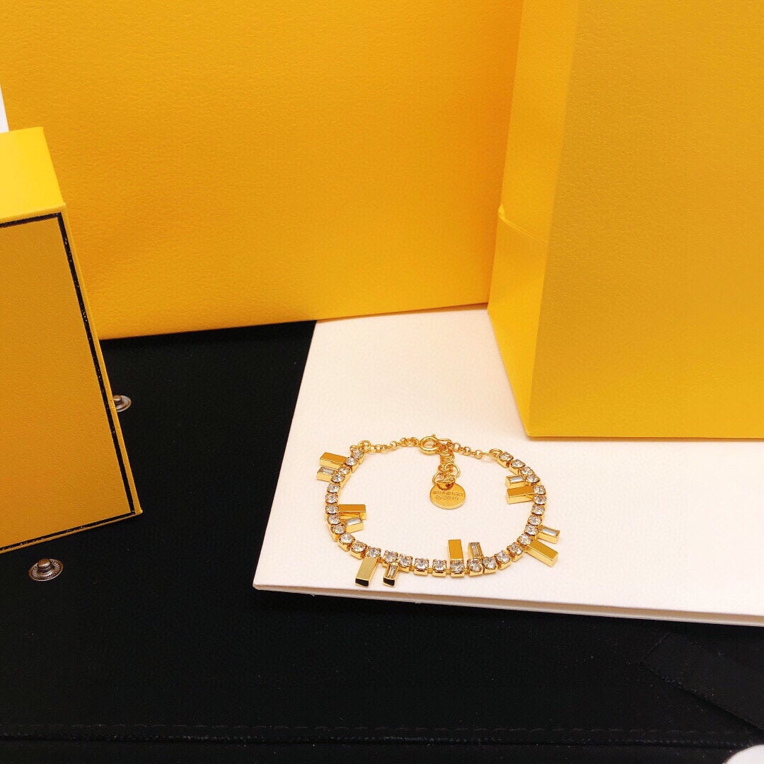 18K Fendi Is Crystals Bracelet