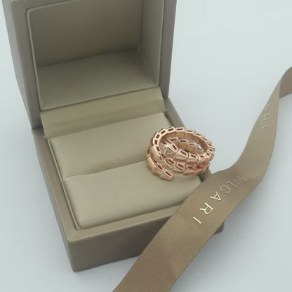 18K BVLGARI Serpenti Viper Demi Diamond Ring