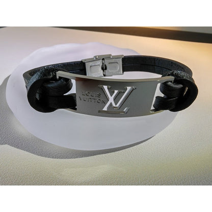 18K Louis Vuitton Leather Bracelet
