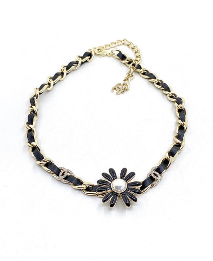 18K  Chanel Black Daisy Necklace