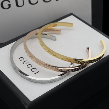 18K Double Gucci Icon Open Cuff Bracelet
