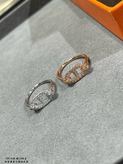 18K Farandole Diamond Hermes Ring