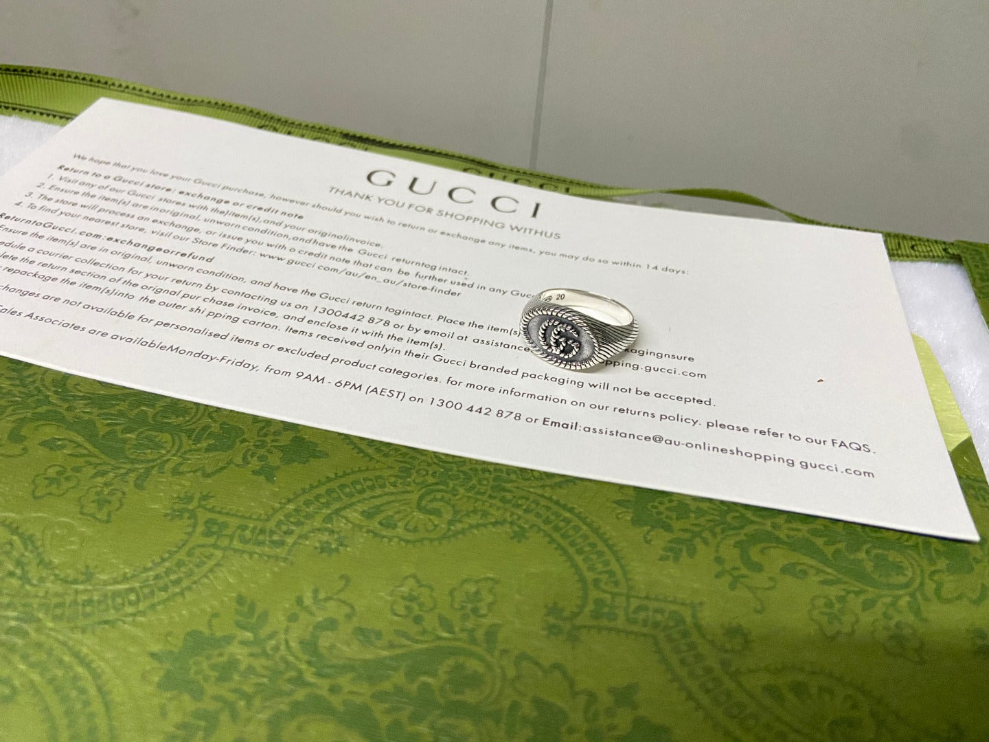 Double Gucci Marmont Pinky Ring