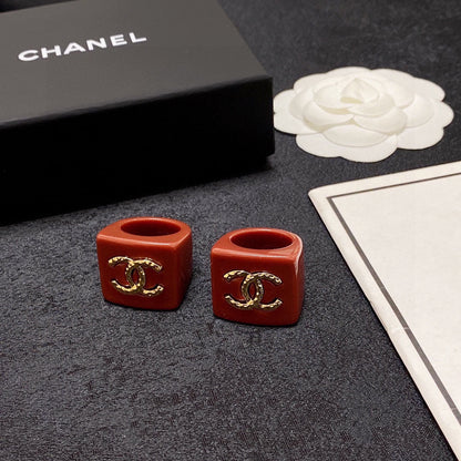 18K  Chanel Vintage Red Ring