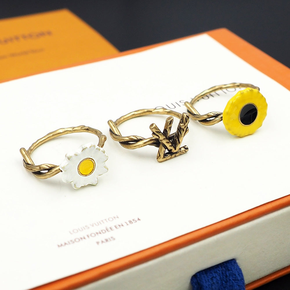 18K Louis Vuitton Gardening Set of Three Rings