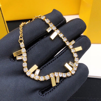 18K Fendi Is Crystals Bracelet
