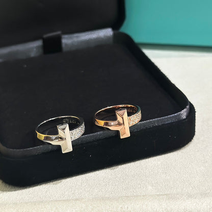 18K Tiffany Narrow Pave Ring