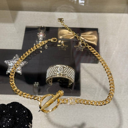 18K  Chanel 25K Pen Choker Necklace