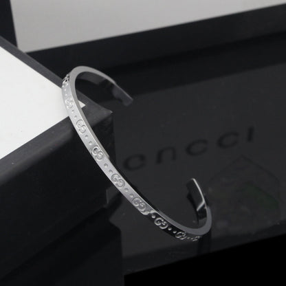 18K Double Gucci Icon Open Cuff Bracelet