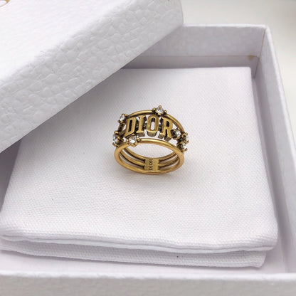 18K Dior Vintage Crystals Ring