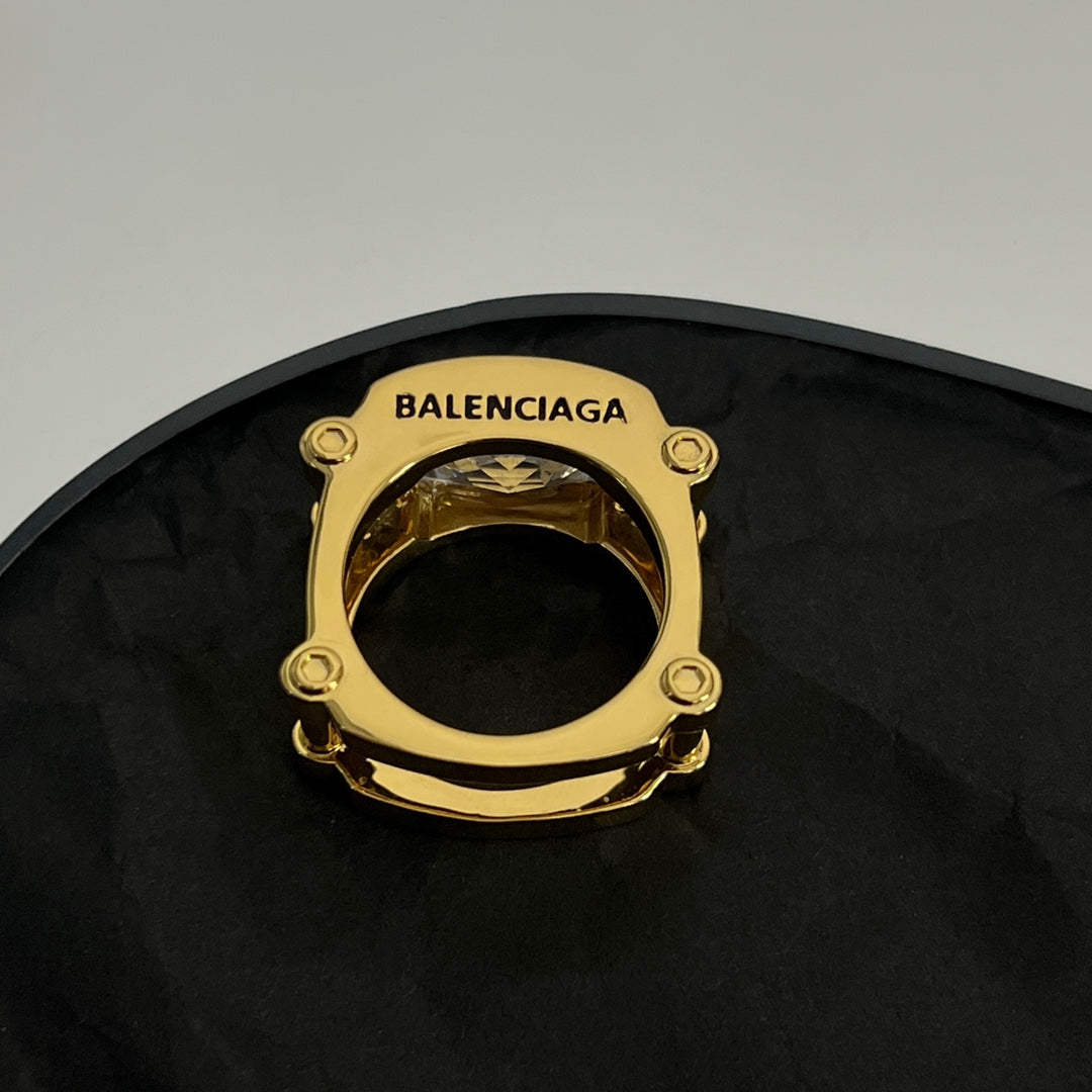 18K Balenciaga Crystal Ring