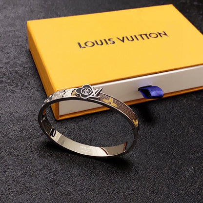 18K Louis Vuitton Leather Lock Bracelet