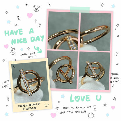 18K Echappee Diamond Hermes Ring