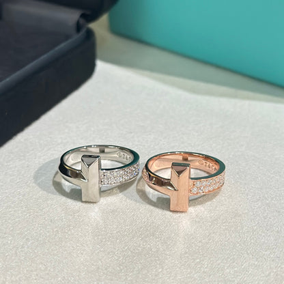 18K Tiffany Narrow Pave Ring