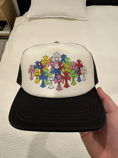 Chrome Hearts Multi Color Cemetery Cross Trucker Cap